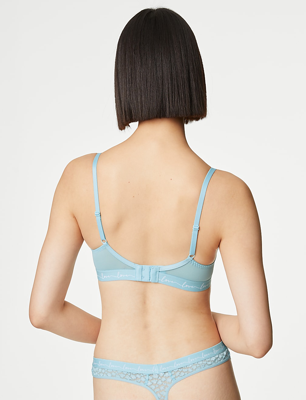 3pk Lace Trim Wired Plunge Bras A-E
