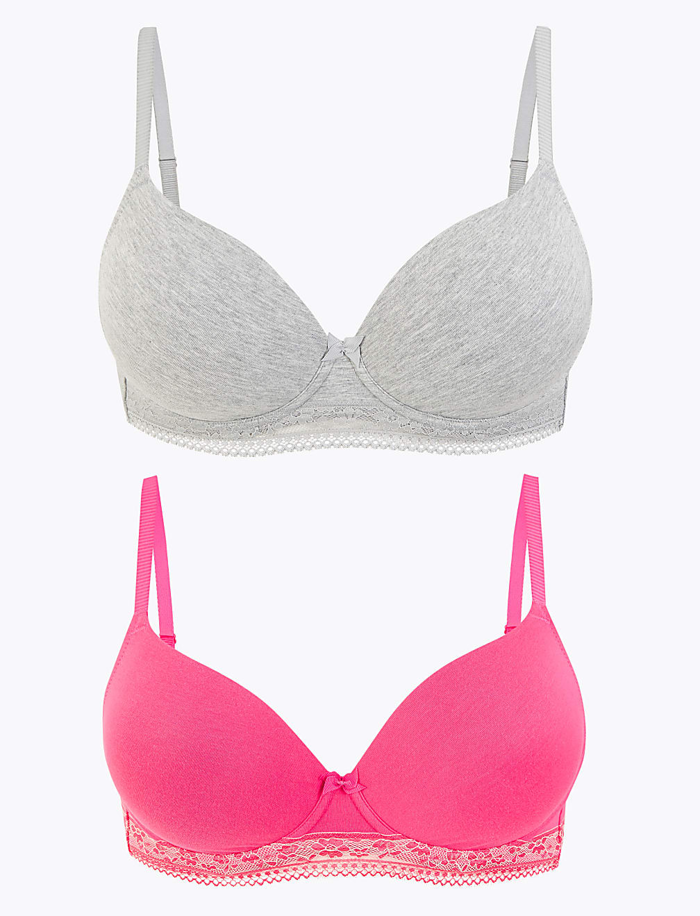 2pk Cotton Underwired T-Shirt Bras A-E