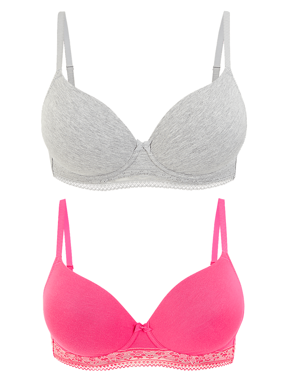 2pk Cotton Underwired T-Shirt Bras A-E