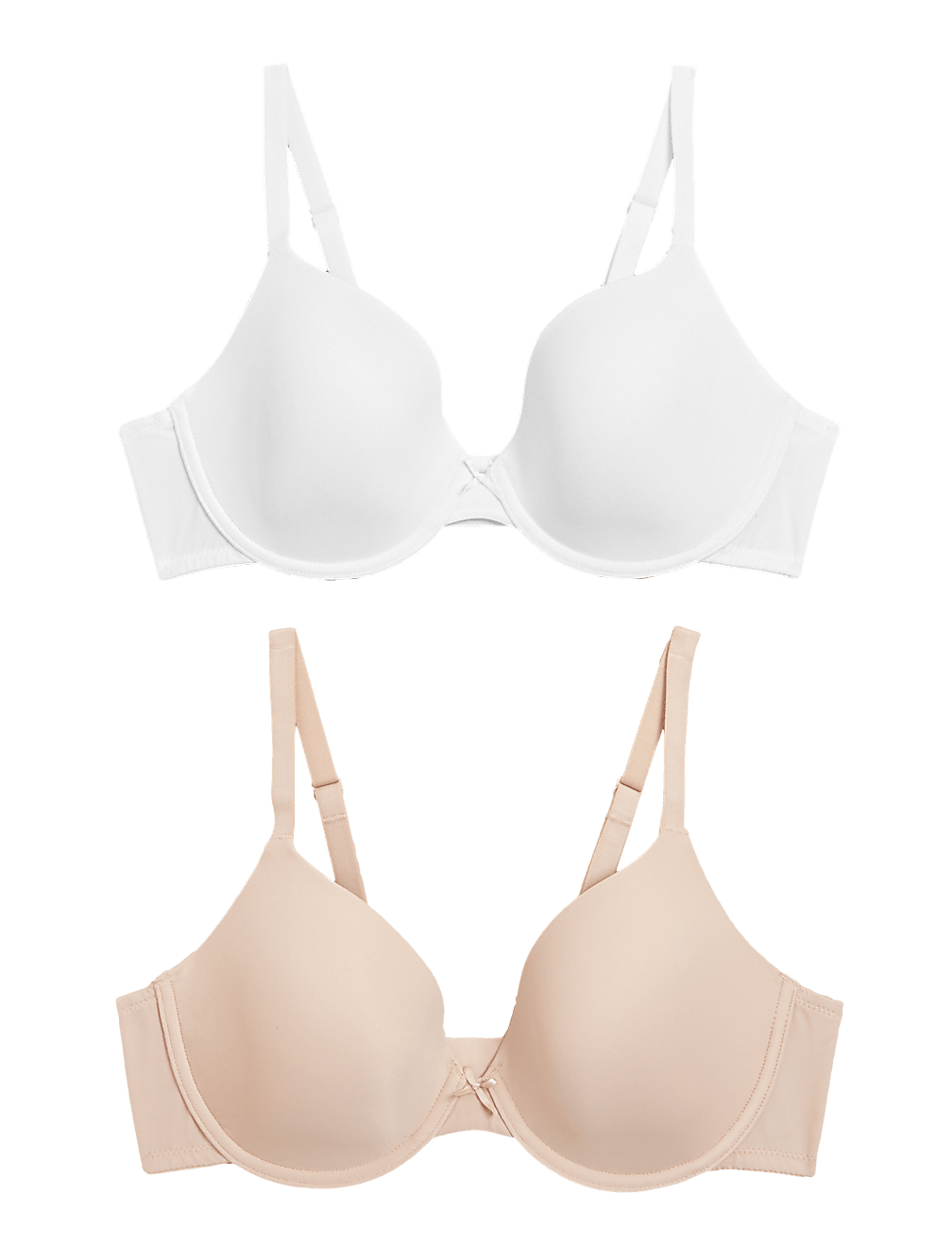 2pk Underwired Plunge T-Shirt Bras AA-D