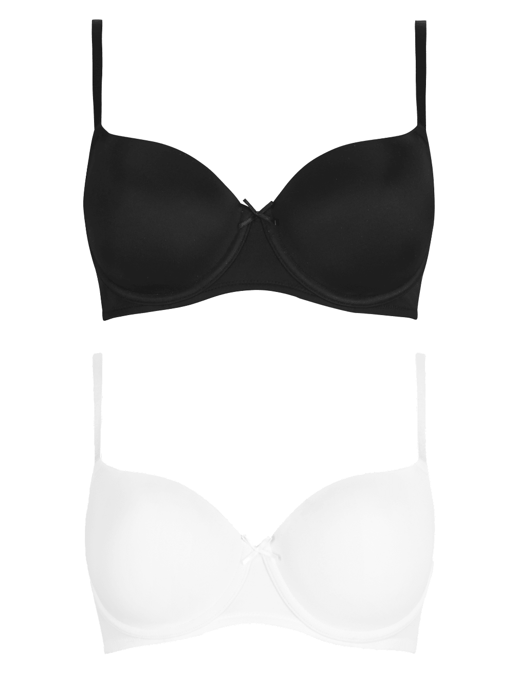 2 Pack Underwired T-Shirt Balcony Bras A-DD