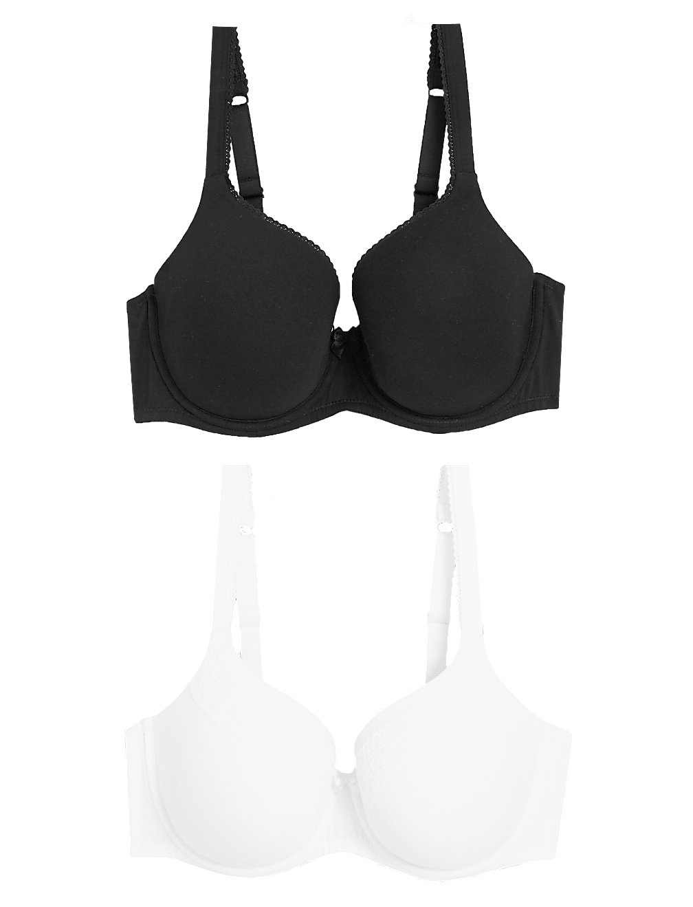 2pk Cotton Wired Full Cup Bras A-E