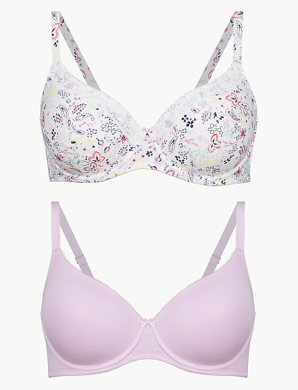 2 Pack Cotton Rich Full Cup Bras A-E