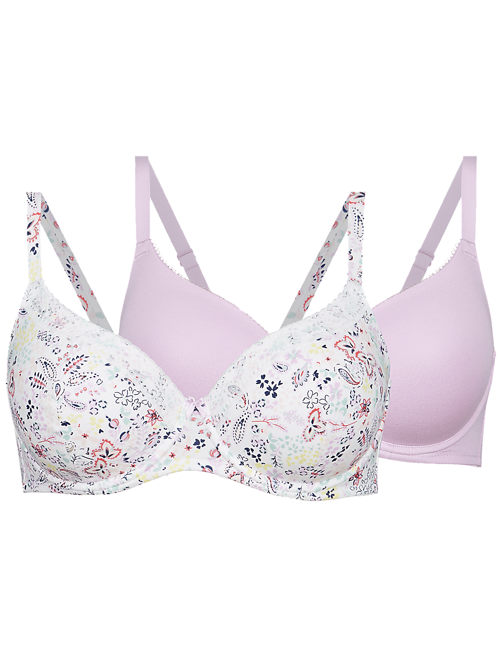 2 Pack Cotton Rich Full Cup Bras A-E