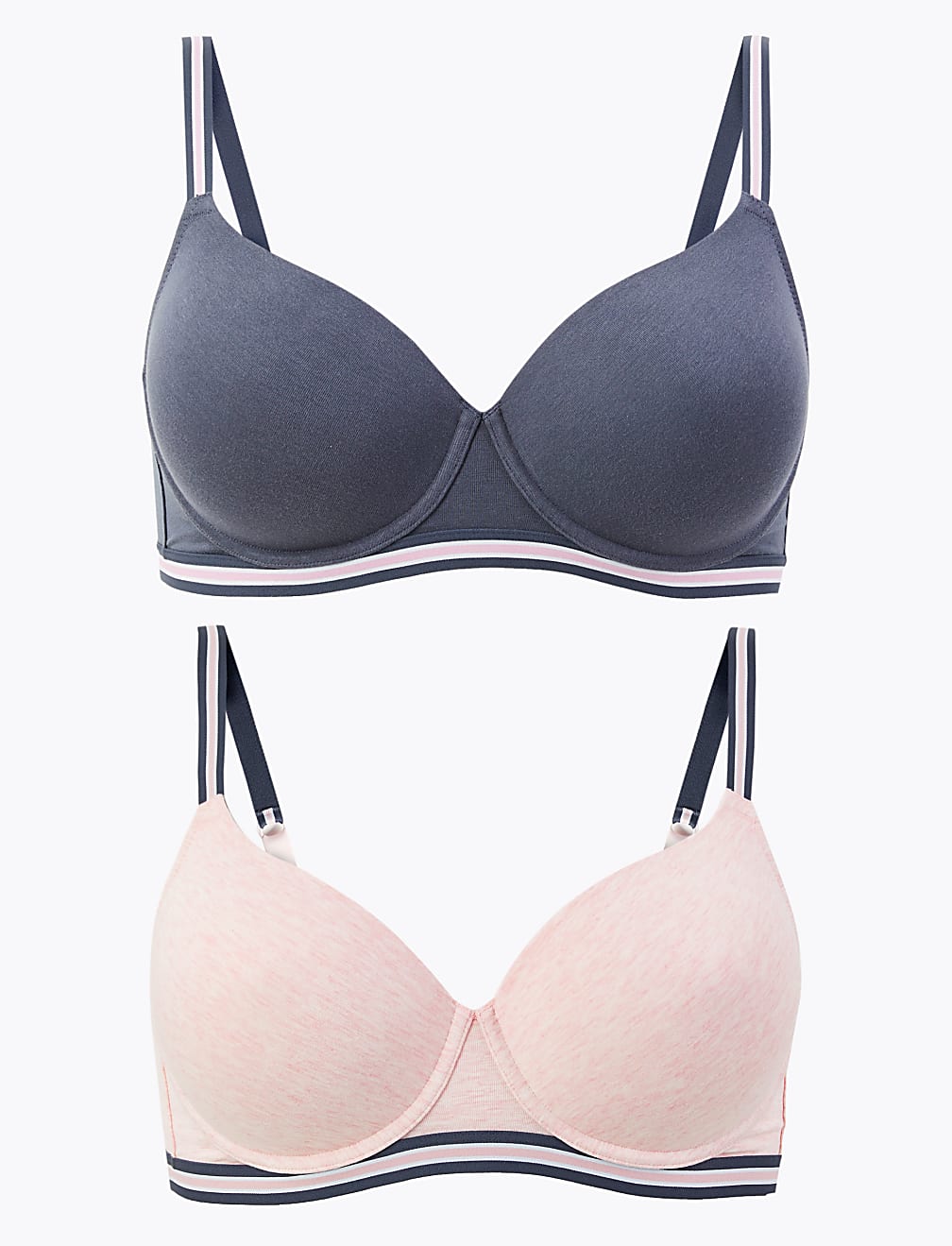 2 Pack Padded Full Cup Bras A-DD