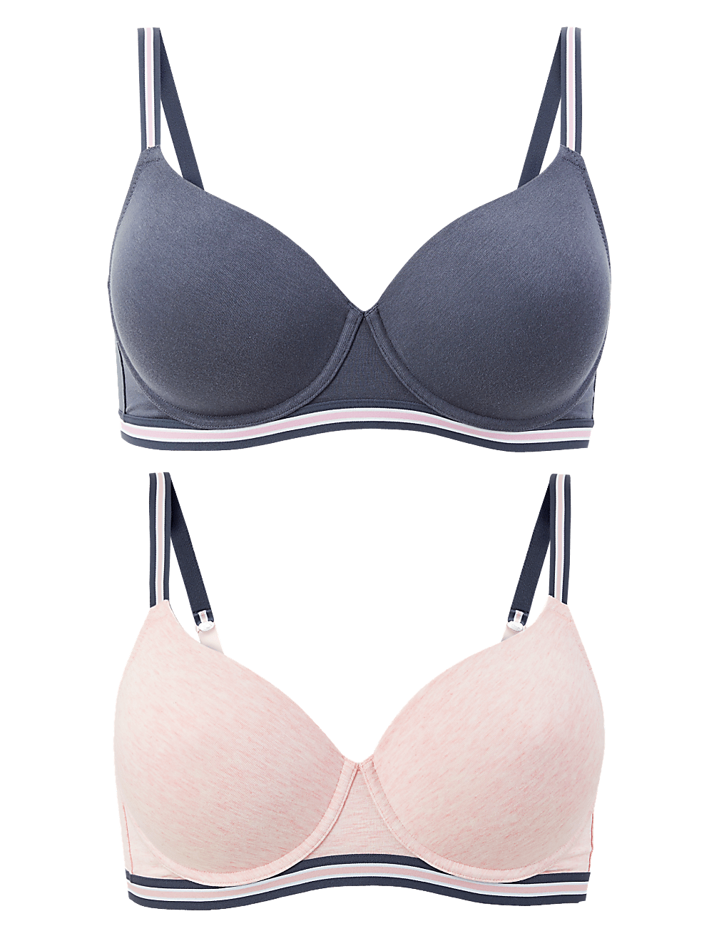 2 Pack Padded Full Cup Bras A-DD