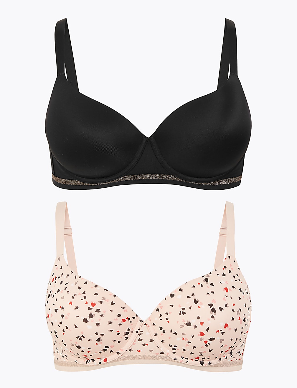 2 Pack Underwired Full Cup Bras A-E