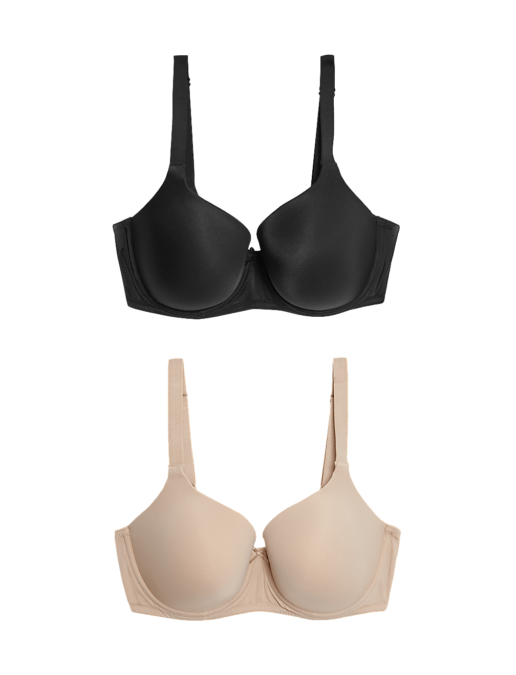 2 Pack Polyamide Mix Plain Bra