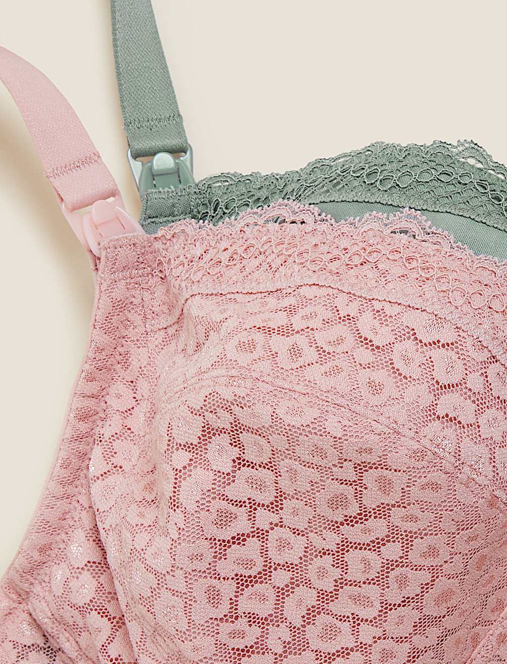 2pk Lace & Mesh Nursing Bras B-H