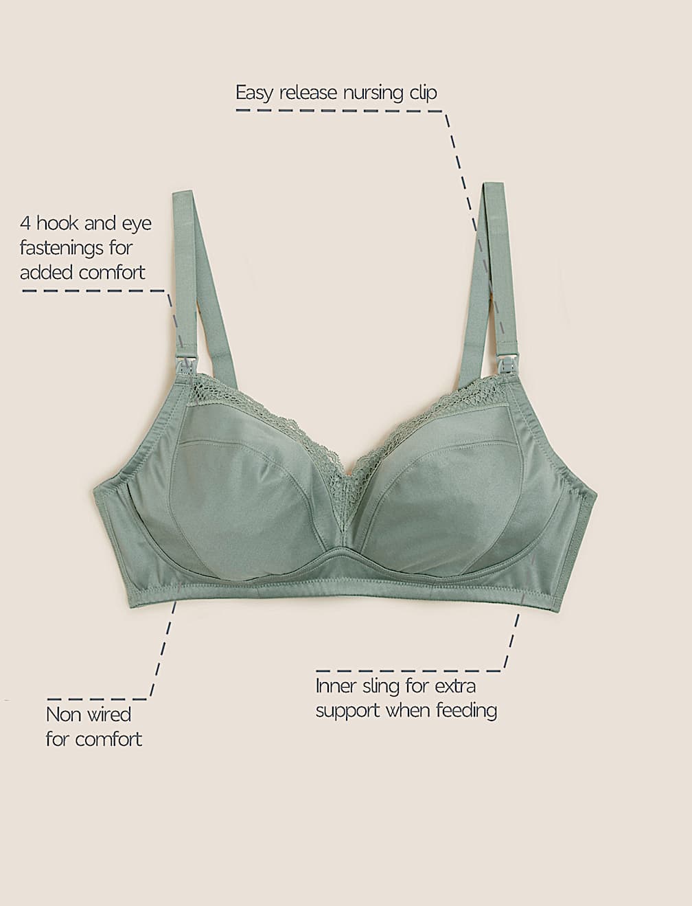 2pk Lace & Mesh Nursing Bras B-H