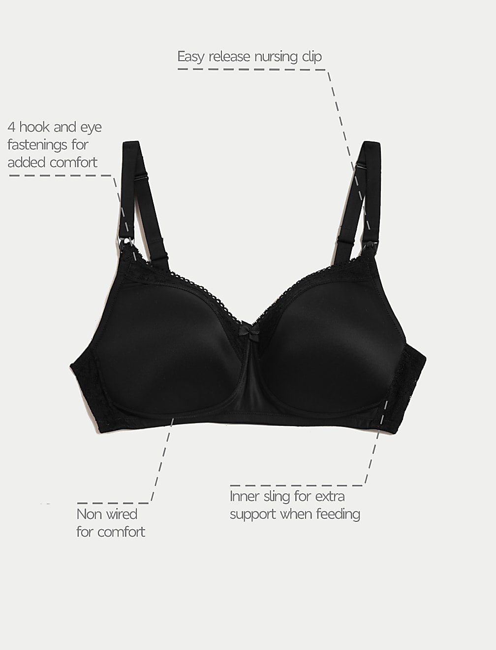 2pk Maternity Lace Trim Nursing Bras