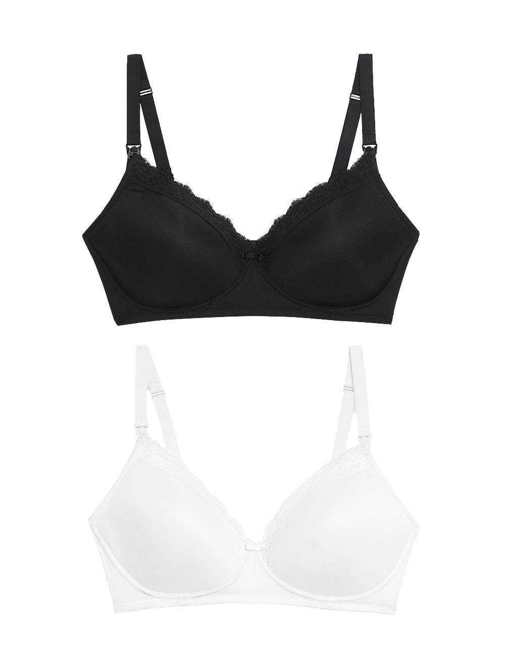 2pk Maternity Lace Trim Nursing Bras