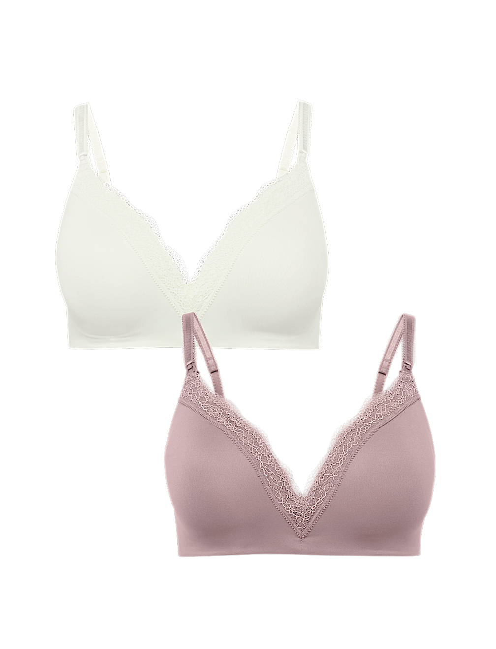 2pk Jasmine Lace Trim Maternity Nursing Bra B-G