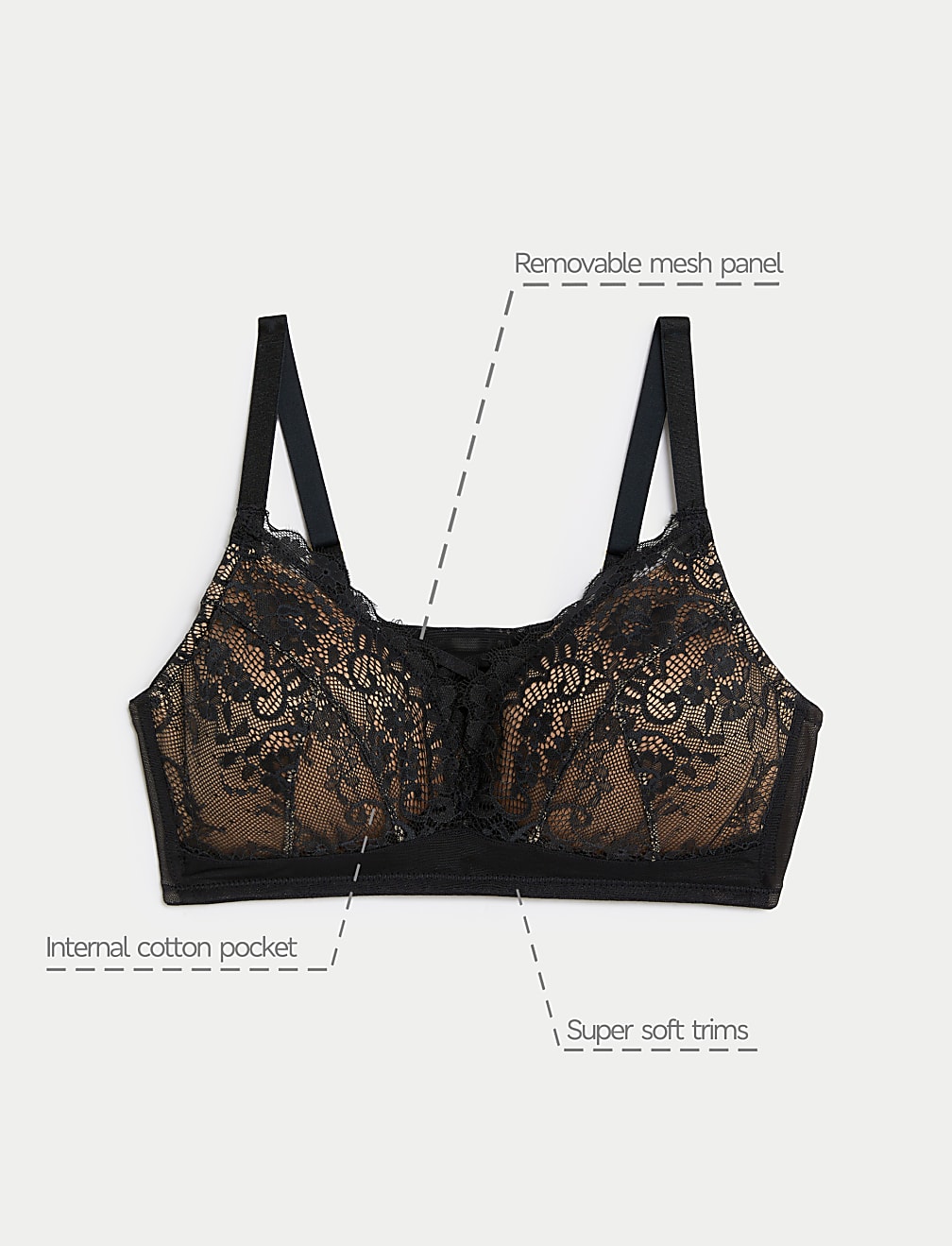 Lace Non Wired Post Surgery Bra A-E
