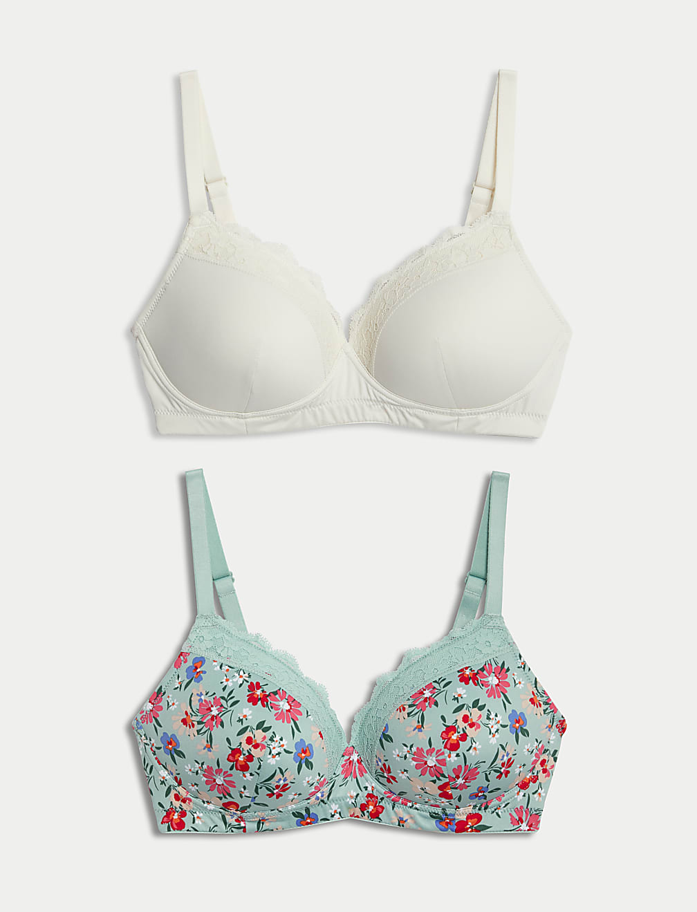 2pk Non Wired T-Shirt Post Surgery Bras (A-E)