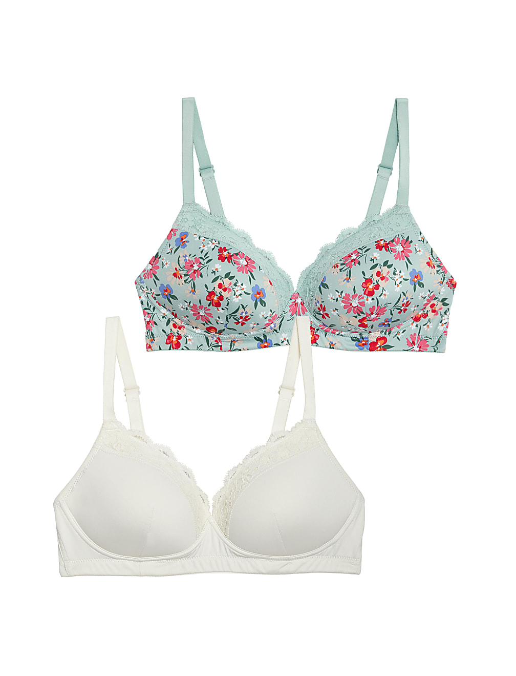 2pk Non Wired T-Shirt Post Surgery Bras (A-E)