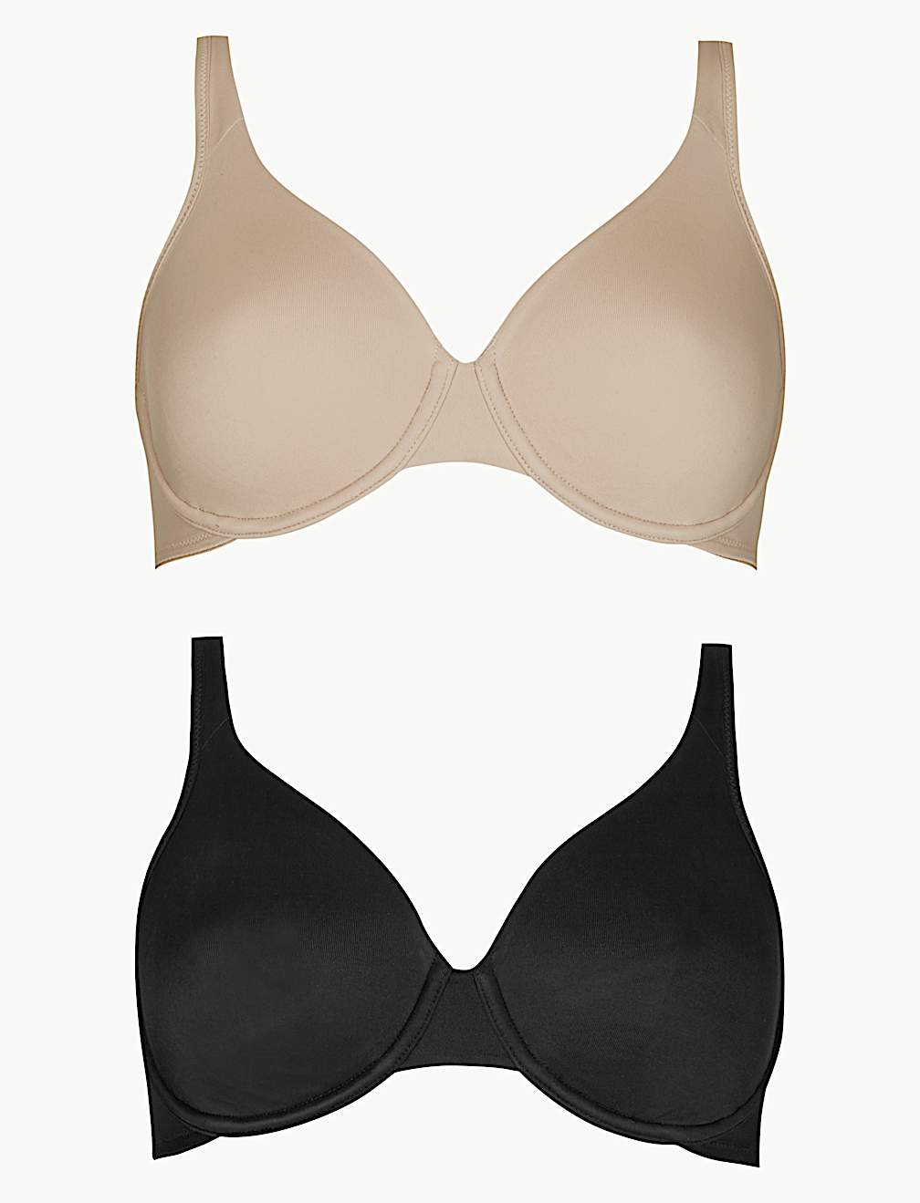 2 Pack Non-Padded Underwired Full Cup Bras A-DD