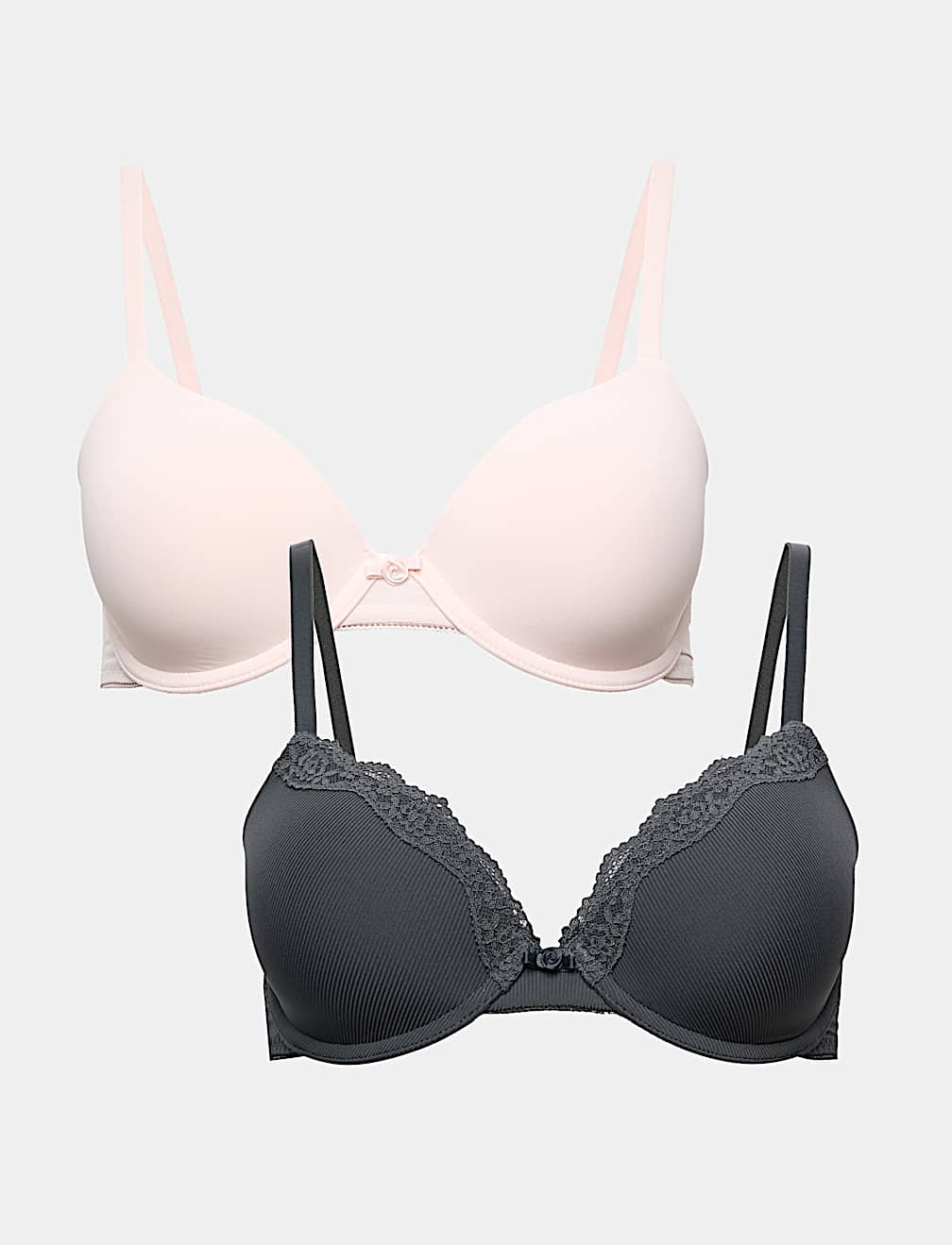 2 Pack Wired Demi Cup Bras (A-E)