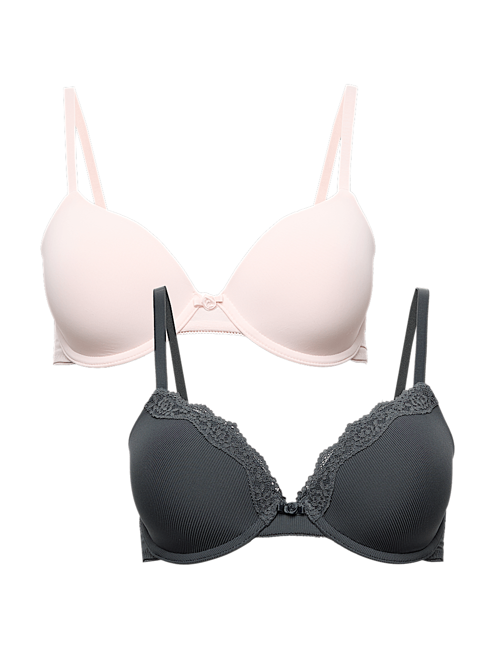 2 Pack Wired Demi Cup Bras (A-E)