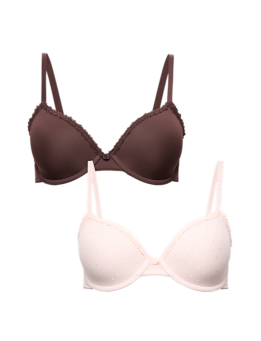 2 Pack Wired Demi Cup Bras (A-E)