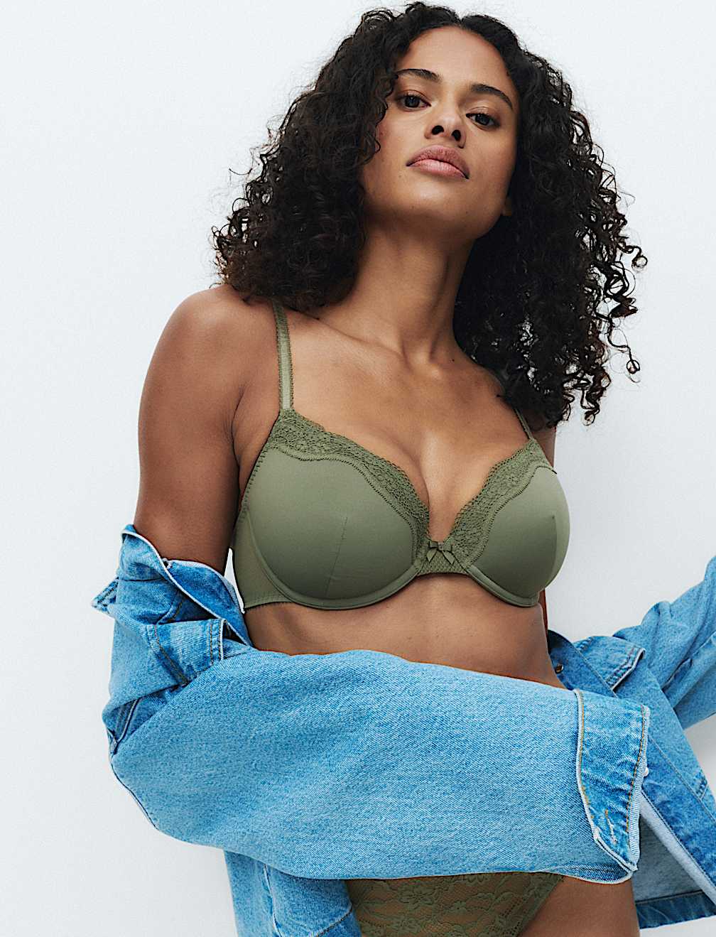 Jasmine Lace Wired Demi Cup Bra (A-E)