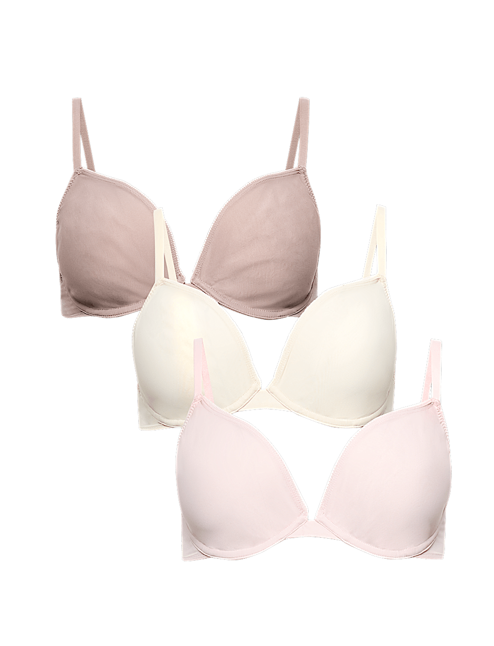 3 Pack Wired Plunge Bras (A-E)
