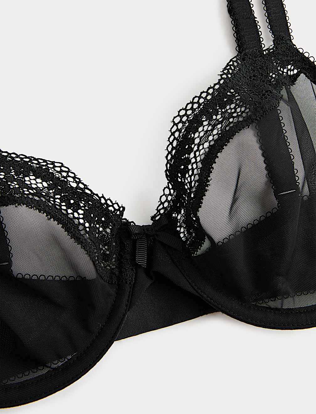 Jasmine Lace Sheer Wired Demi Cup Bra (A-E)