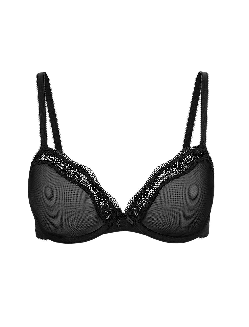 Jasmine Lace Sheer Wired Demi Cup Bra (A-E)
