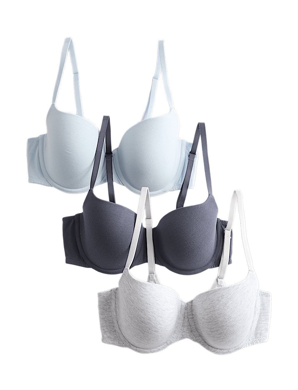 3pk Cotton Rich Wired Balcony Bras A-E