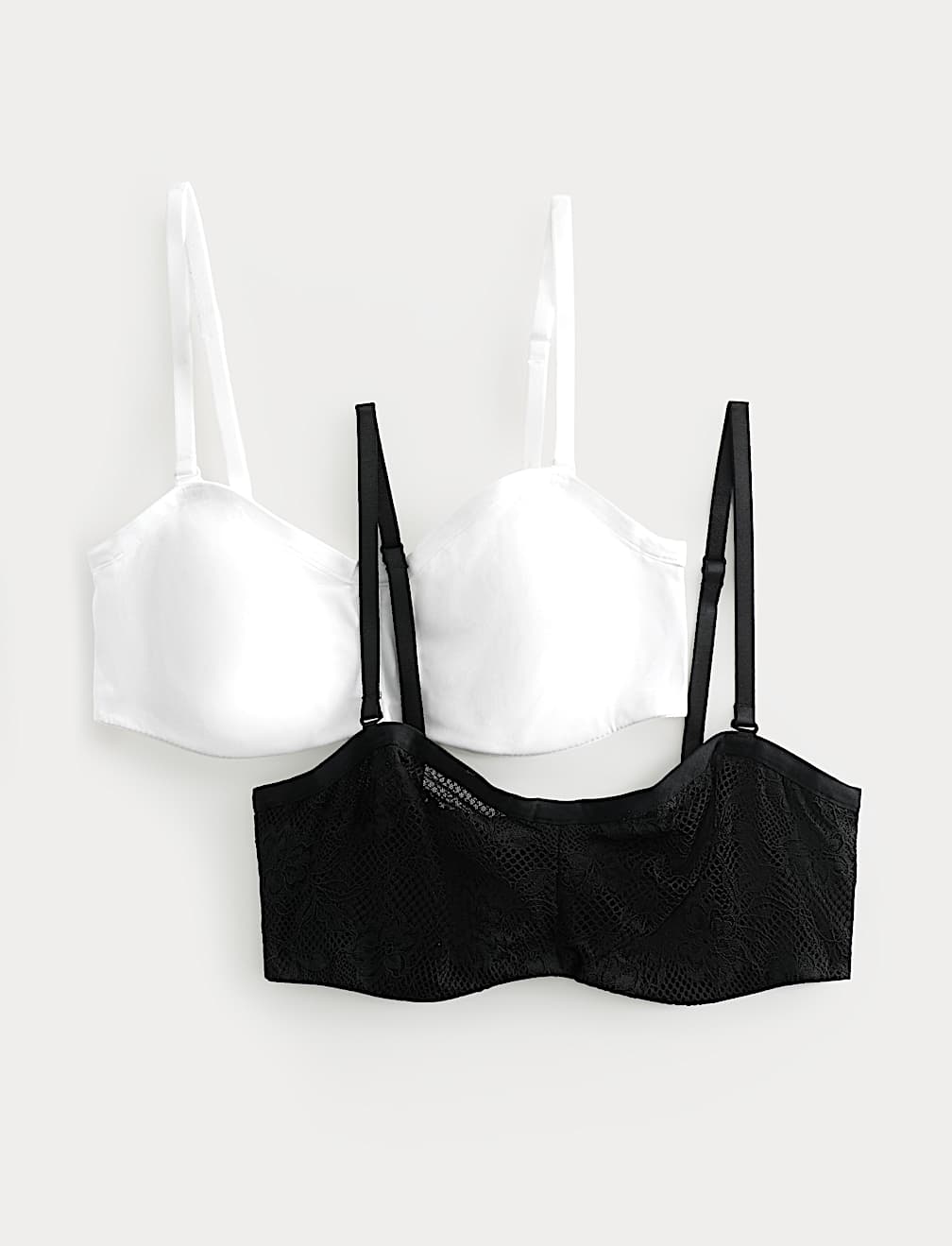 2 Pack Jasmine Lace Wired Strapless Bras (A-E)