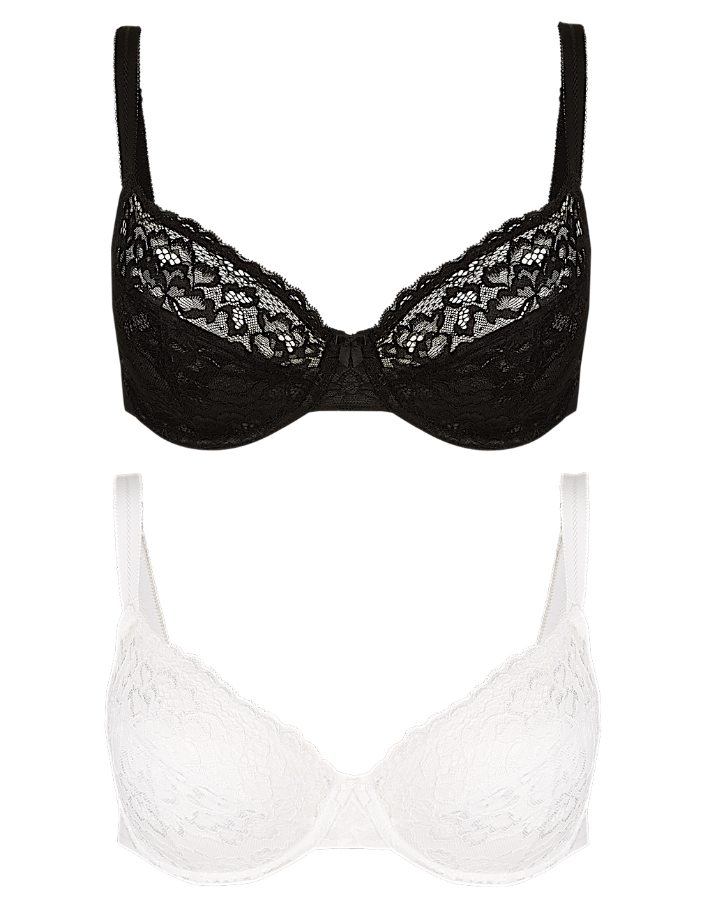 2 Pack Louisa All Over Lace Non-Padded Full Cup Bras B-DD