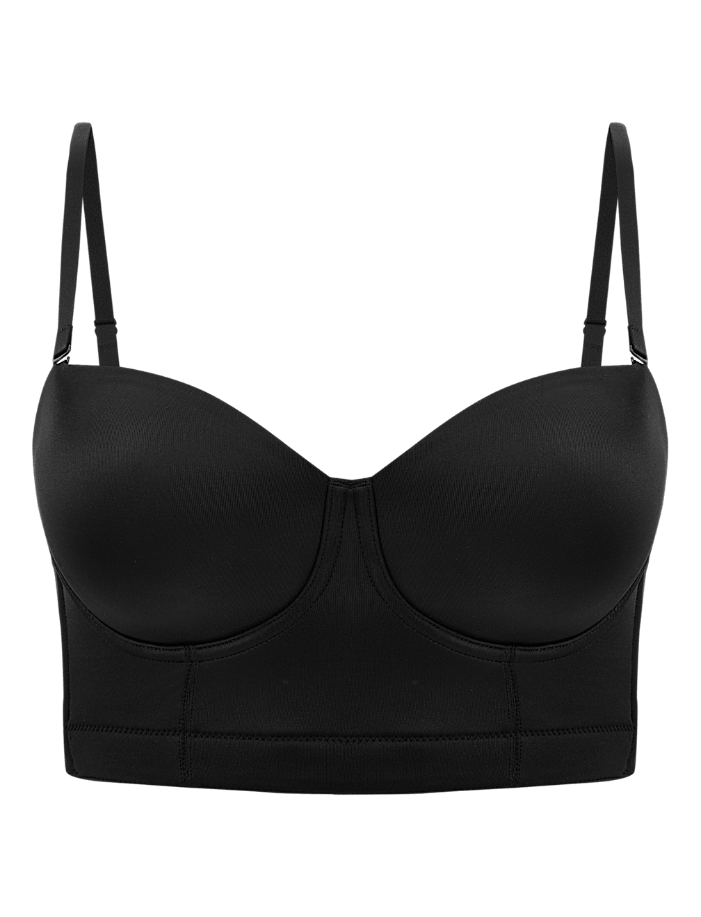 Longline Low Back Padded Strapless Bra A-DD