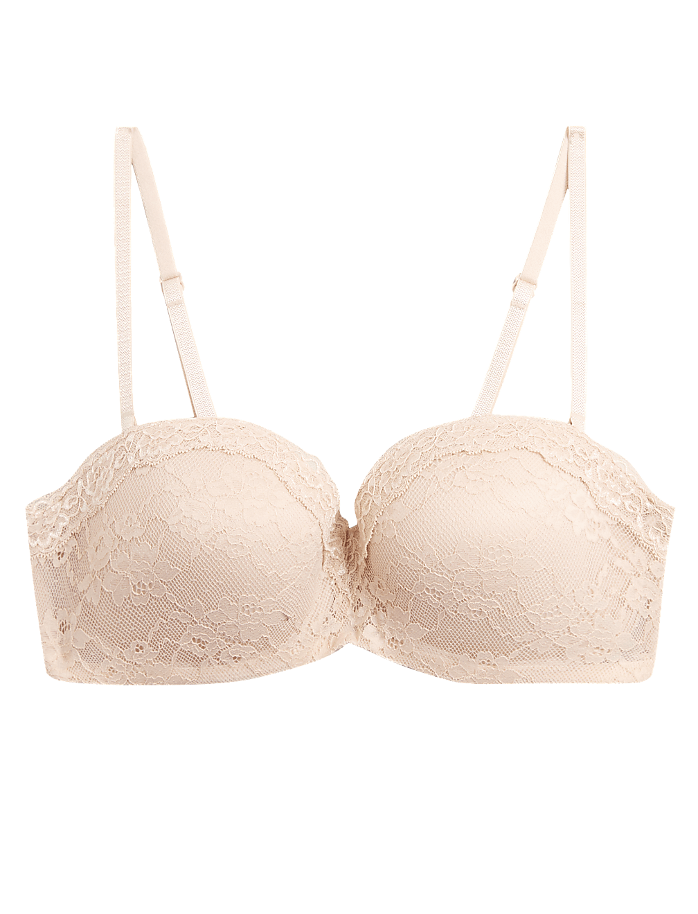 Lace Padded Bandeau Strapless Bra A-E