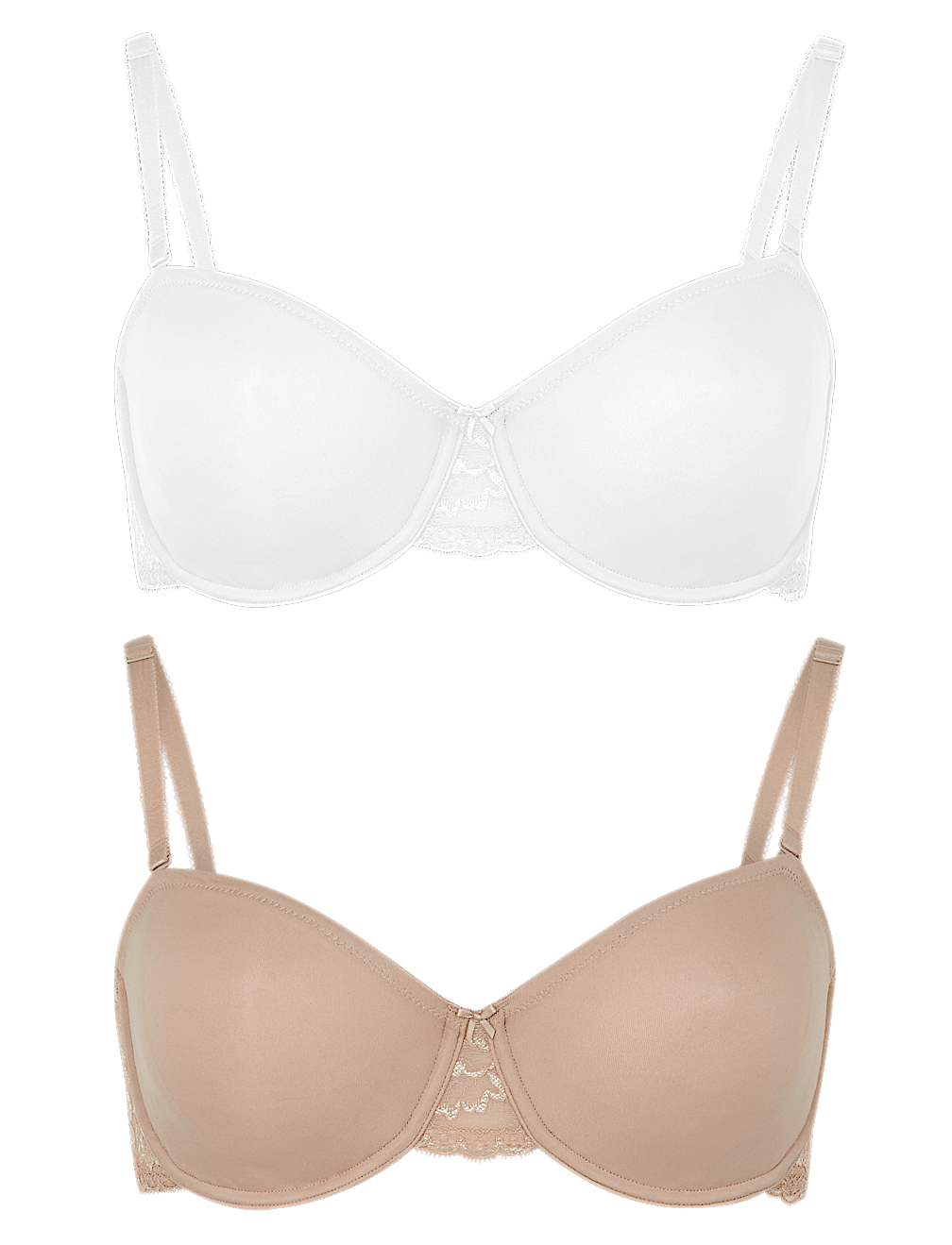 2pk Non-Padded Strapless Bras A-D