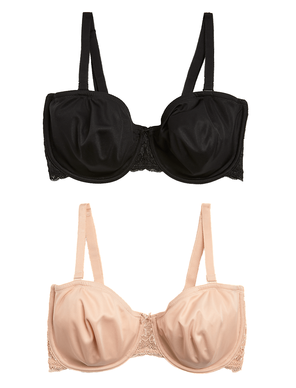 2pk Non-Padded Strapless Bras A-D