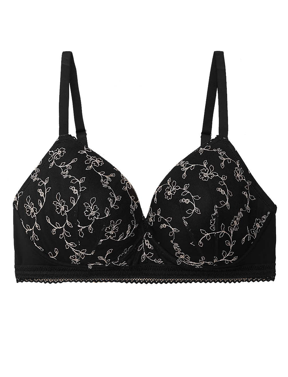 Archive Embroidery Non Wired Plunge Bra A-E