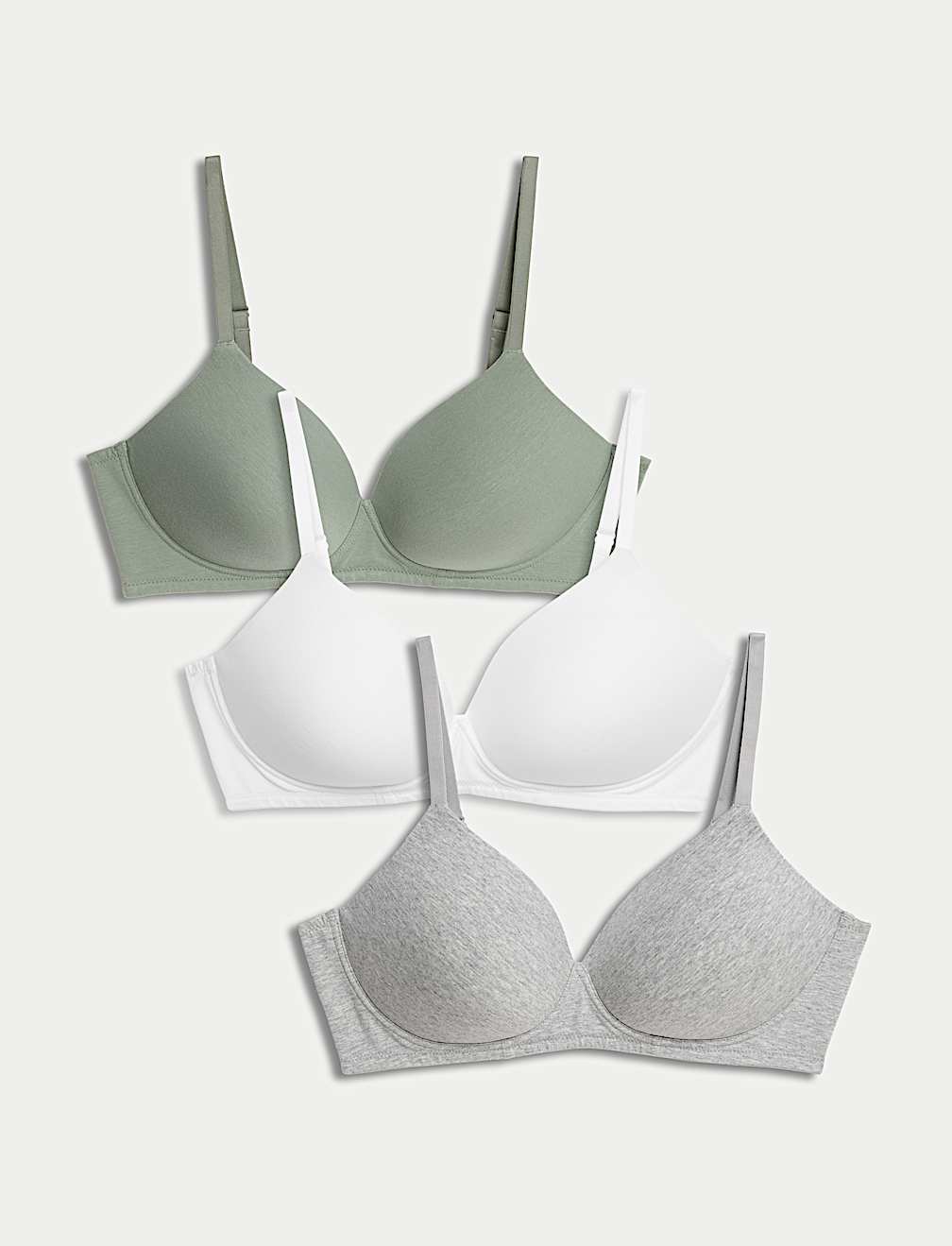 3pk Non Wired T-Shirt Bras A-E