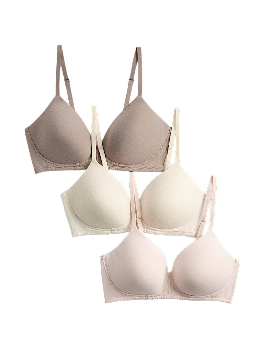 3pk Non Wired T-Shirt Bras A-E