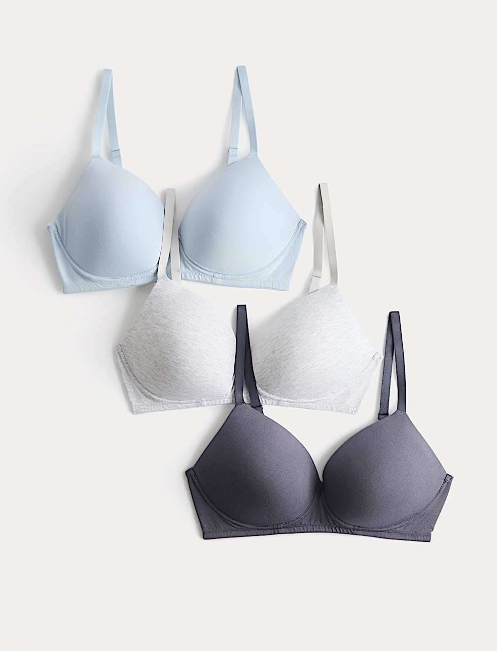 3pk Non Wired T-Shirt Bras A-E