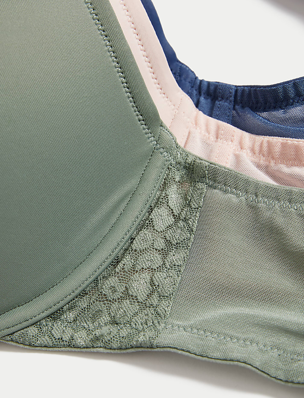 3pk Wired Full Cup Bras F-H