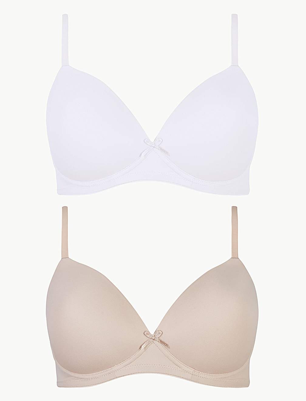 2 Pack Non-Wired Full Cup T-Shirt Bras AA-E
