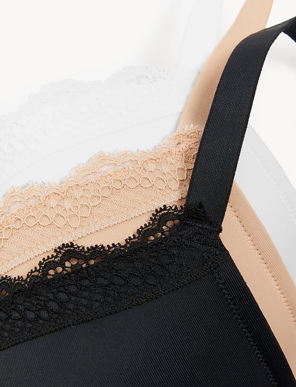 3pk Padded Wired Plunge Bras F-H