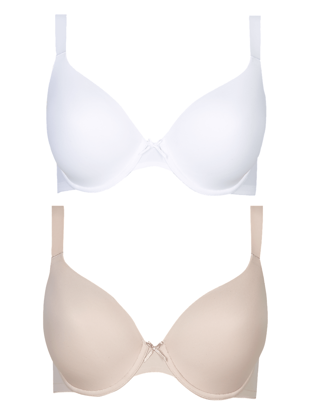 2 Pack Underwired Plunge T-Shirt Bras DD-G