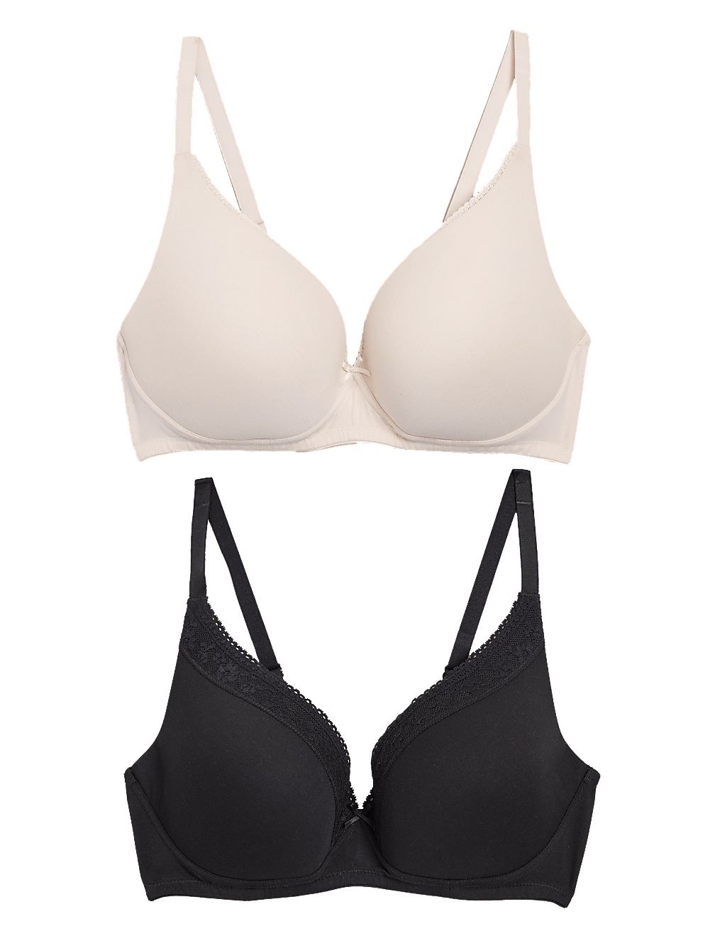 2pk Cotton Lounge T-Shirt Bras A-E