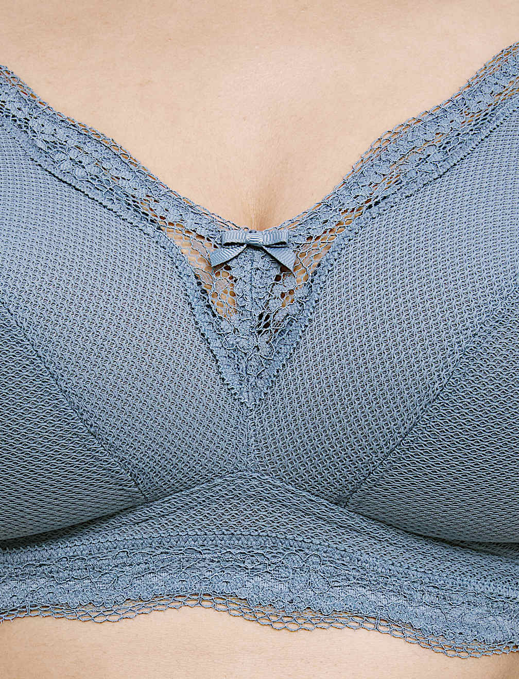 Jasmine Lace Trim Non Wired Bralette F+