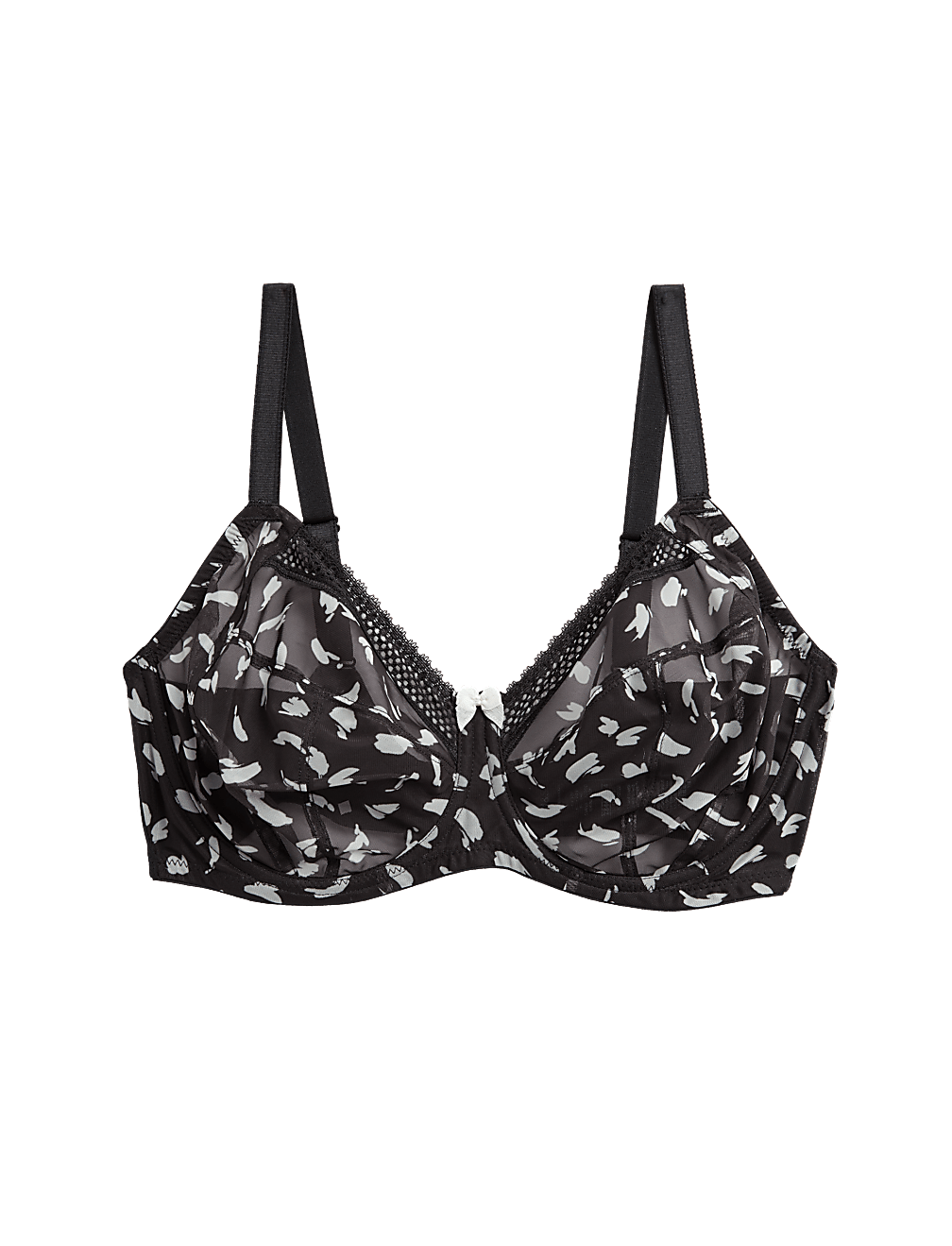 Printed Mesh Wired Extra Support Bra F-J