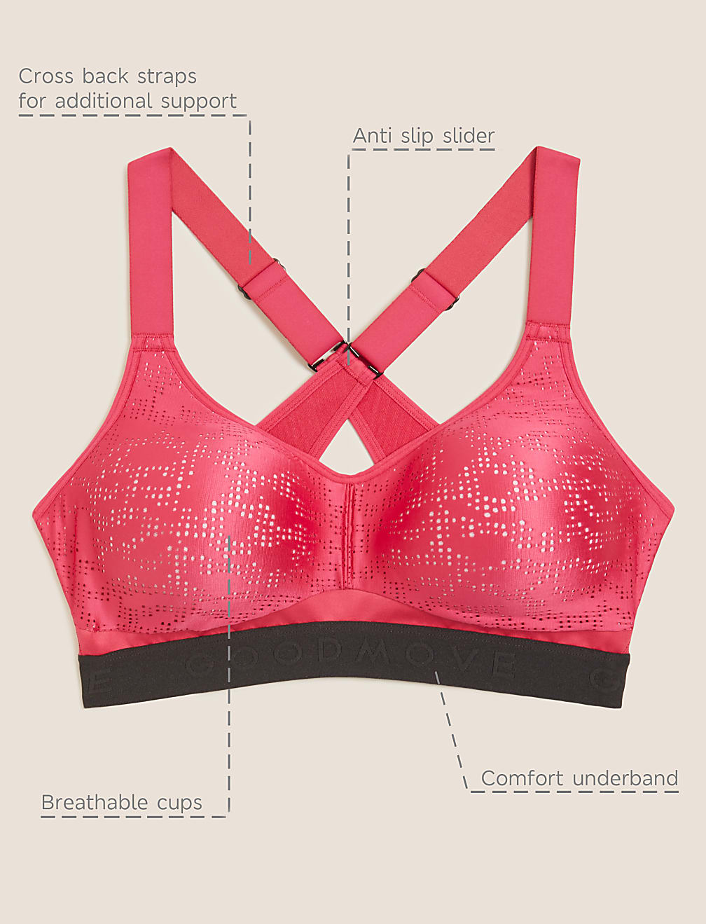 Freedom To Move Ultimate Support Sports Bra A-E