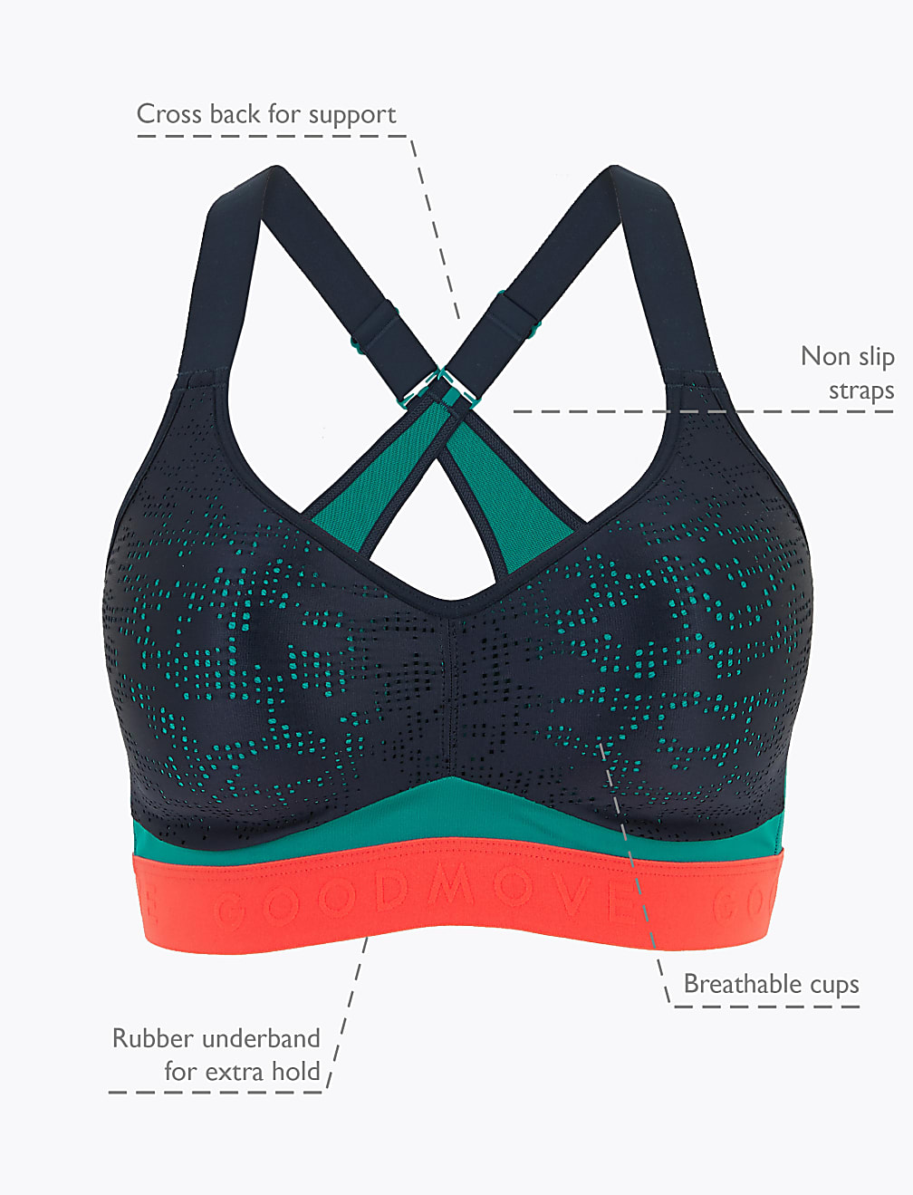 Freedom To Move Ultimate Support Sports Bra A-E