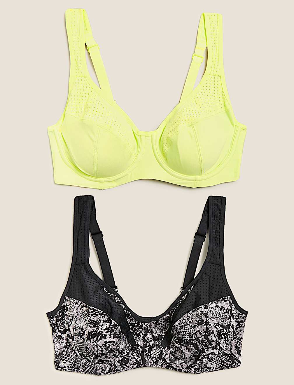 2pk High Impact Underwired Sports Bras A-H