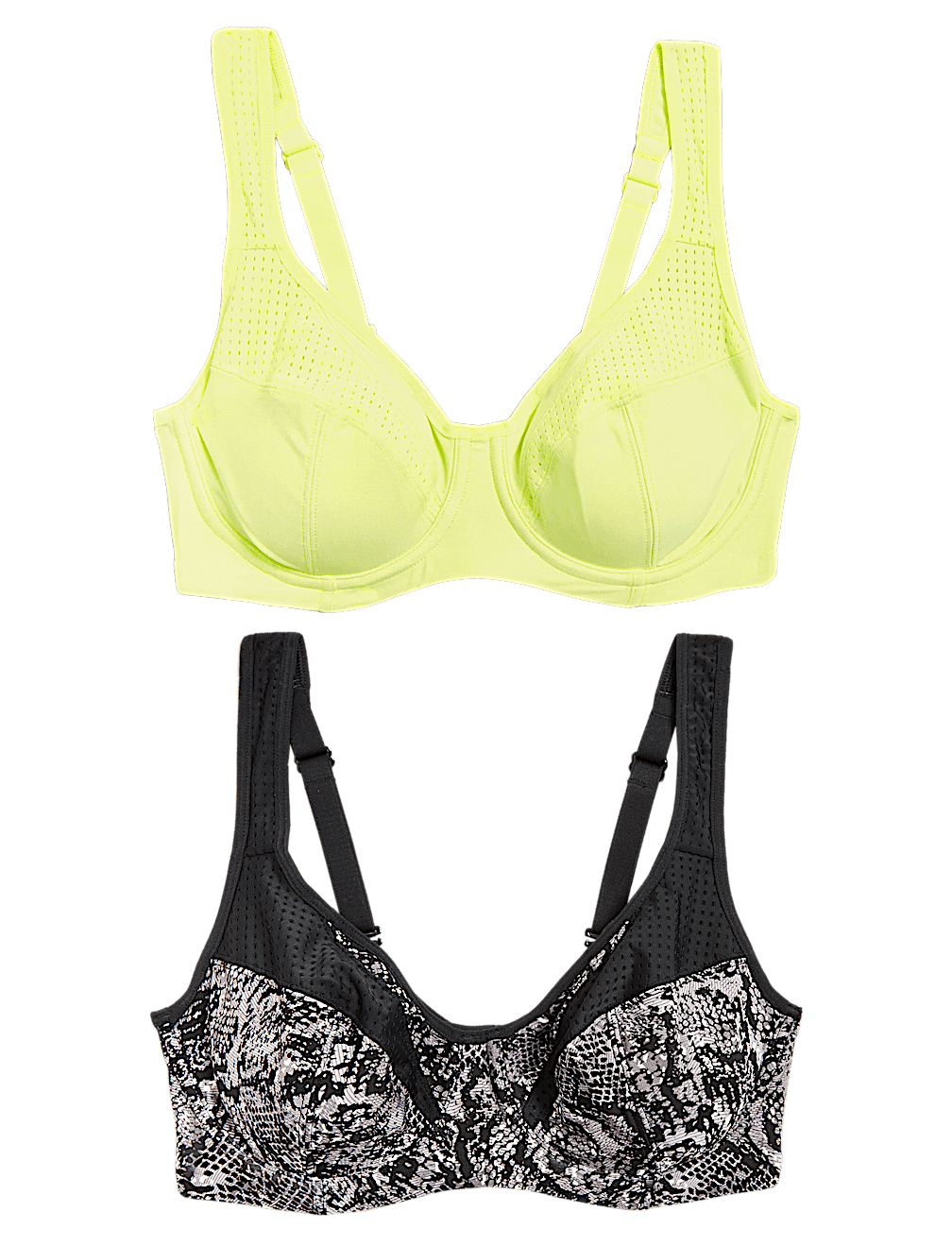 2pk High Impact Underwired Sports Bras A-H
